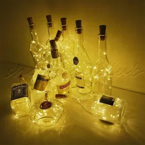 10-Pack: 20LEDs Wine Bottle Light Cork Shaped String Fairy Wire Night Light