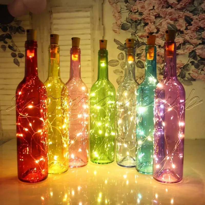 10-Pack: 20LEDs Wine Bottle Light Cork Shaped String Fairy Wire Night Light