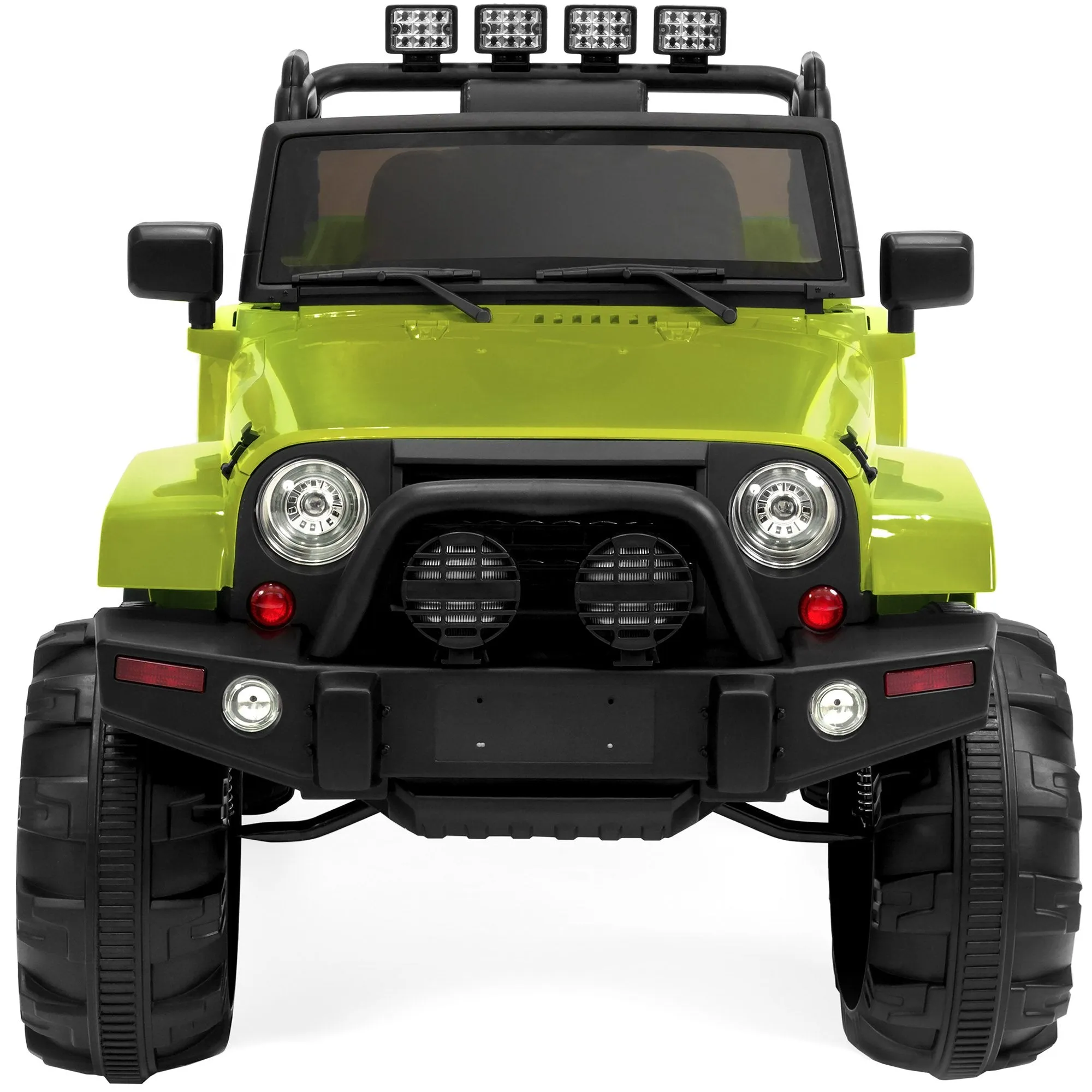 12V Kids Ride-On Truck Car Toy w/ 3 Speeds, LED Lights, Remote Control, Aux