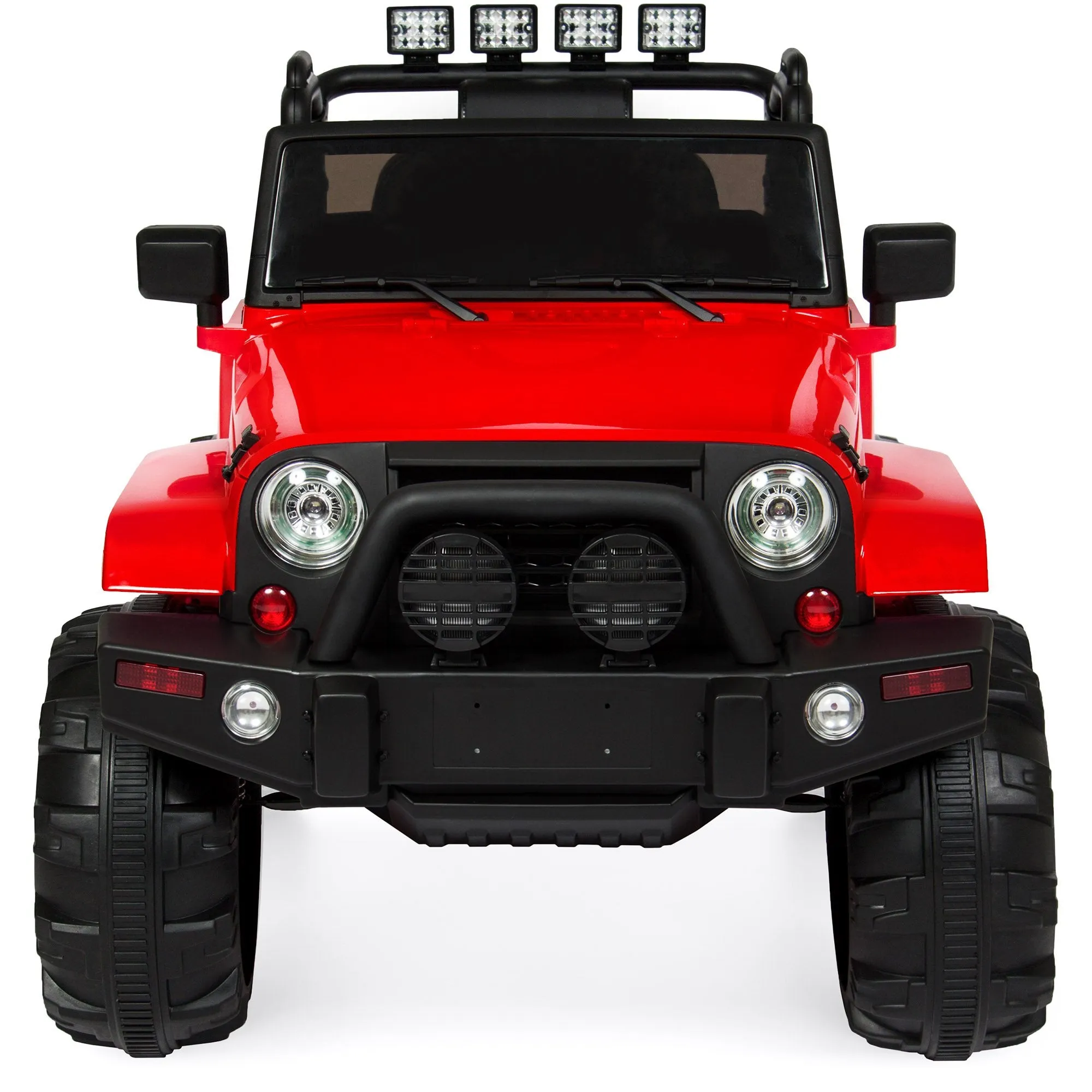 12V Kids Ride-On Truck Car Toy w/ 3 Speeds, LED Lights, Remote Control, Aux