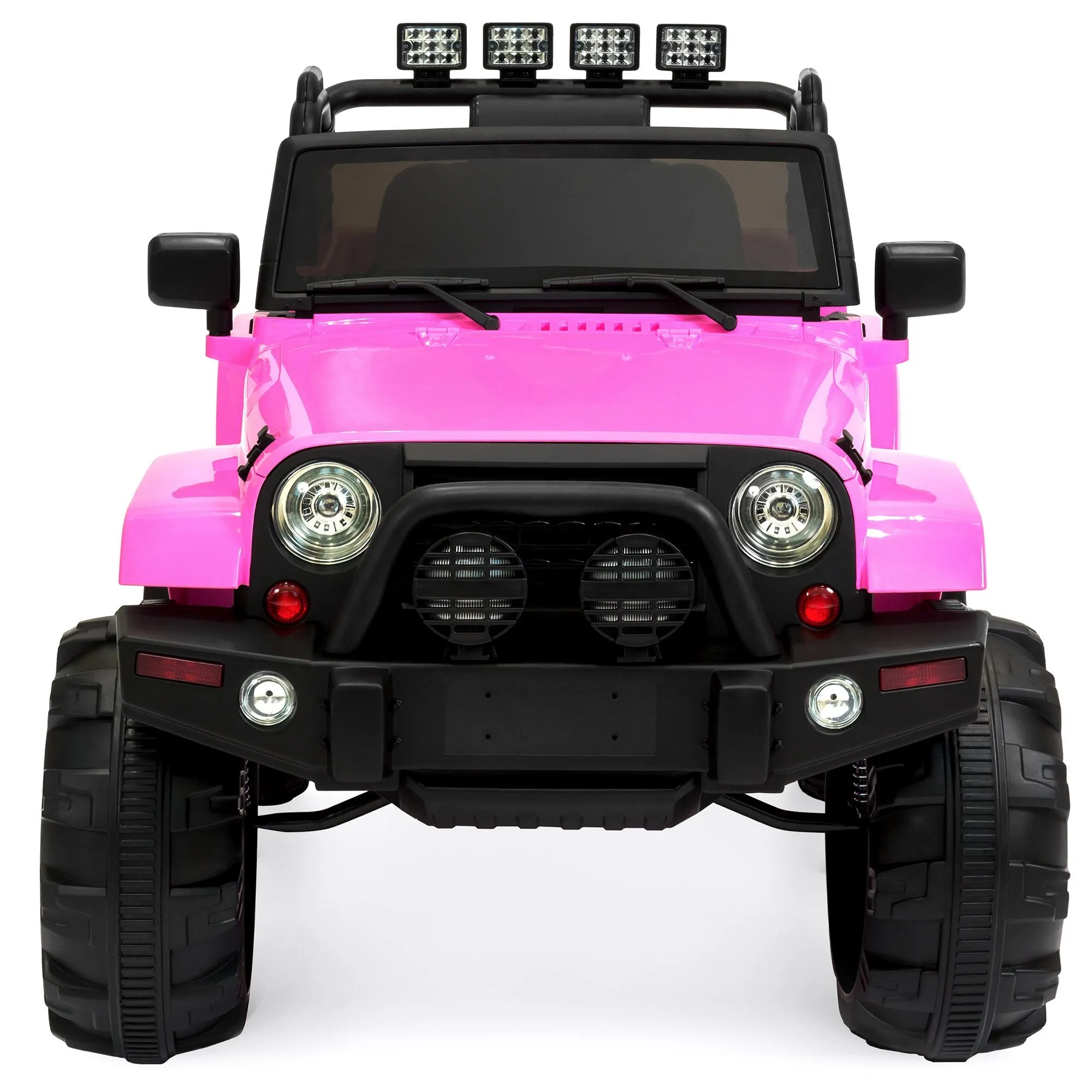 12V Kids Ride-On Truck Car Toy w/ 3 Speeds, LED Lights, Remote Control, Aux