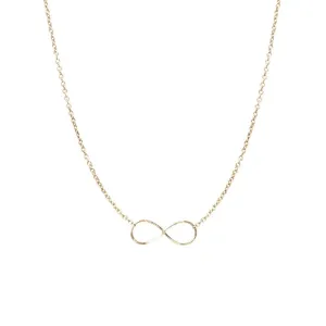 14K Gold Tiny Anchored Infinity Necklace