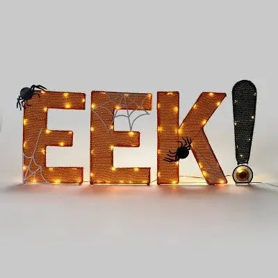 18" Mesh EEK! Orange Dewdrop Lights Halloween Decorative Word - Hyde & EEK! Boutique