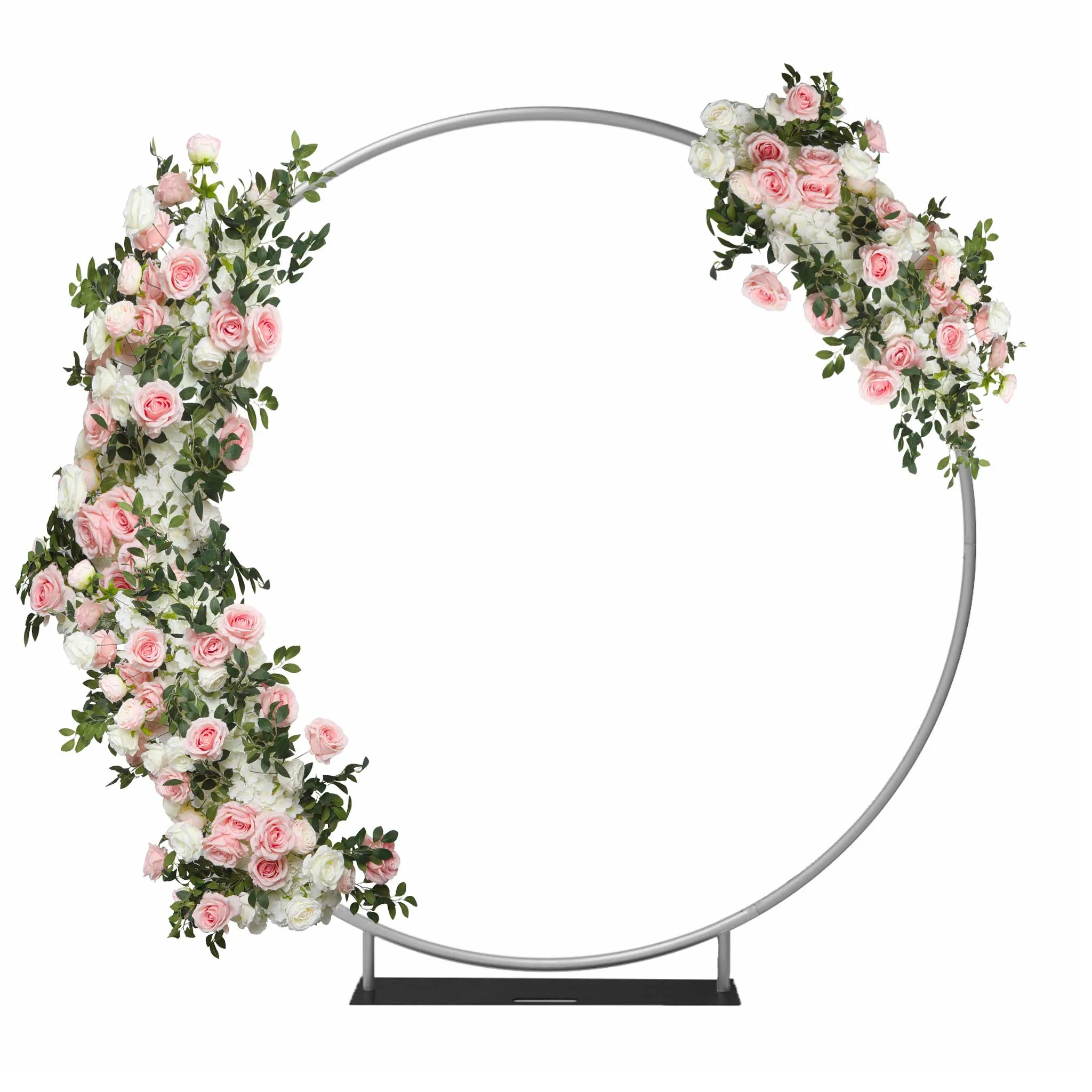 2 pcs/pk Premade Flower Backdrop Arch/Table Runner Decor - Light Pink & White