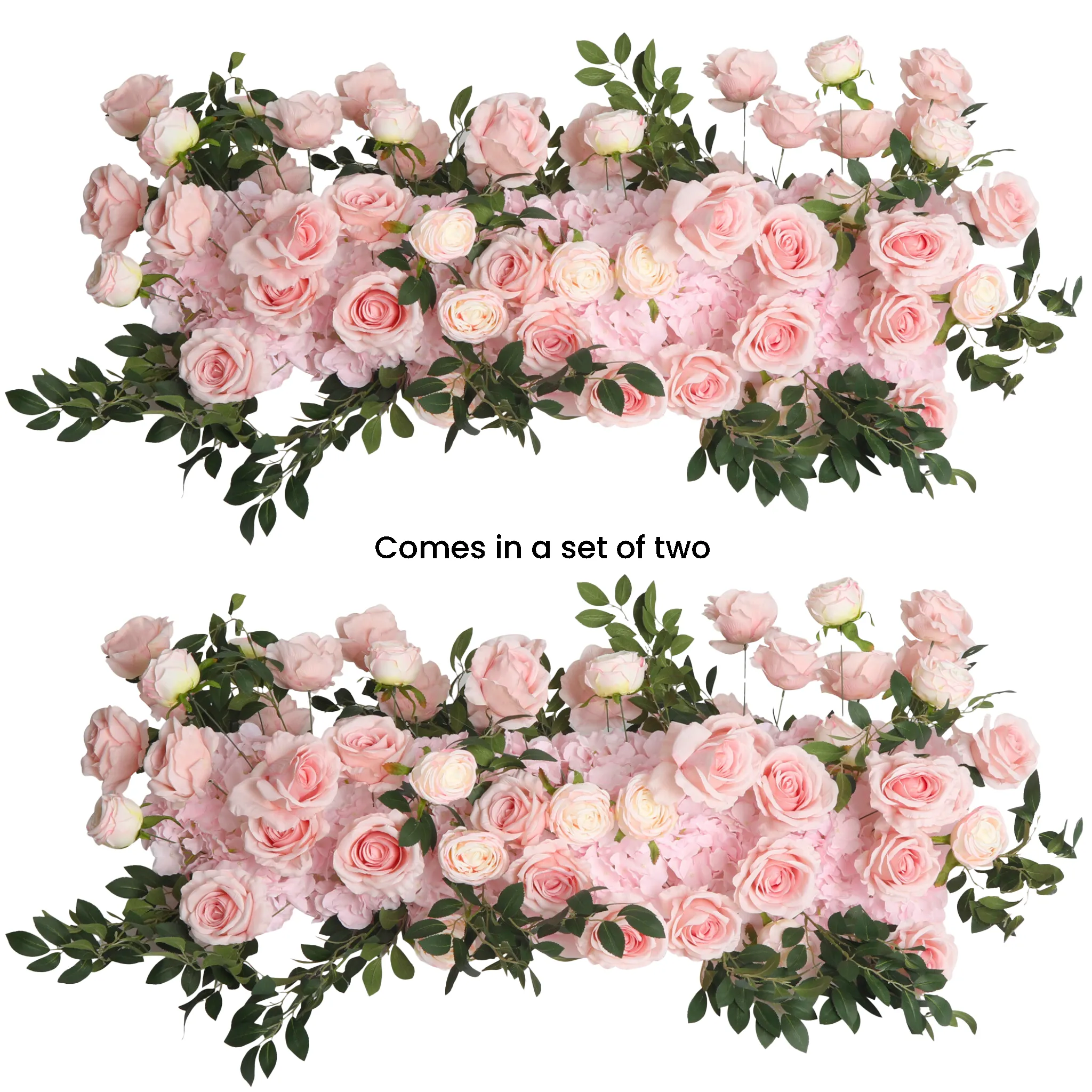 2 pcs/pk Premade Flower Backdrop Arch/Table Runner Decor - Pink