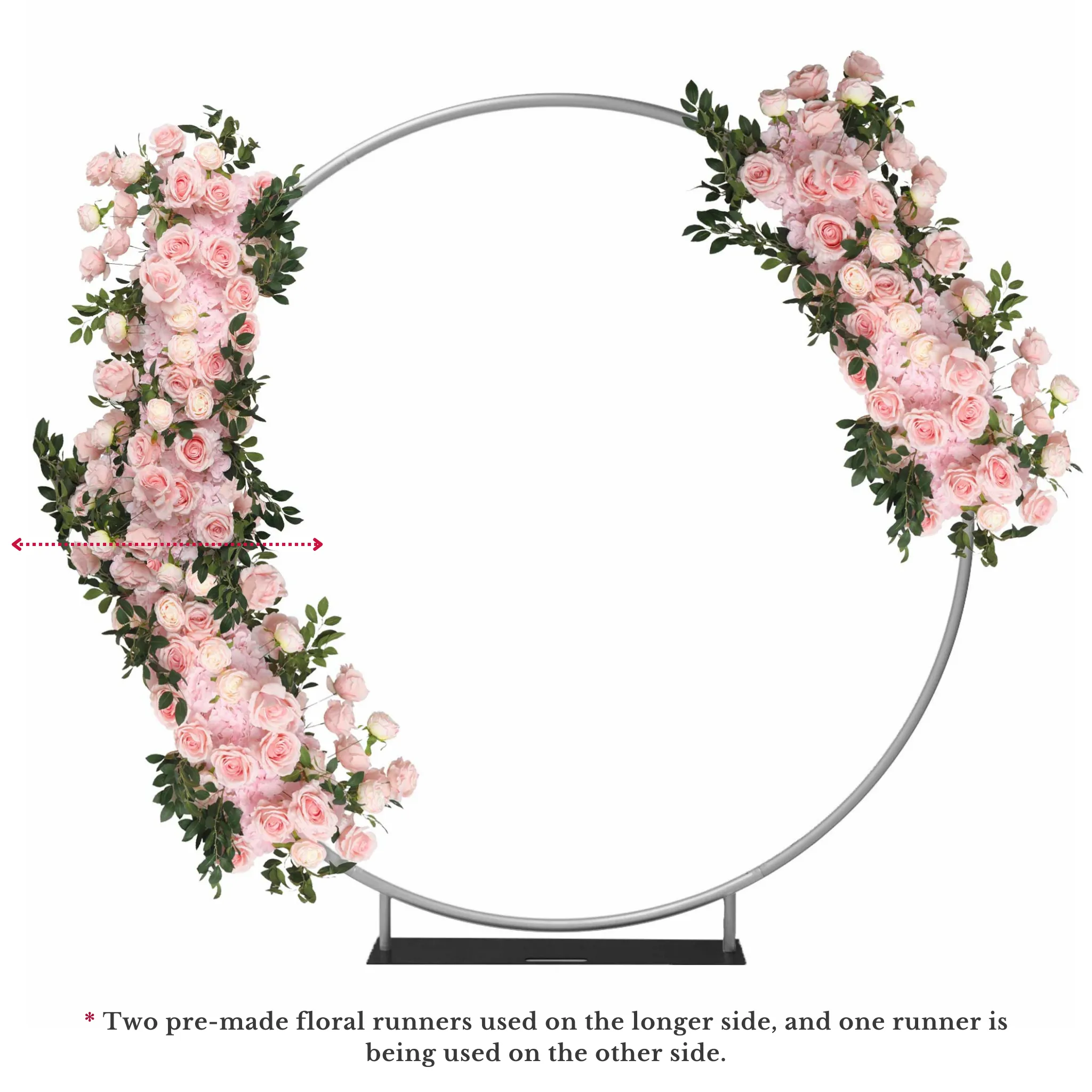 2 pcs/pk Premade Flower Backdrop Arch/Table Runner Decor - Pink