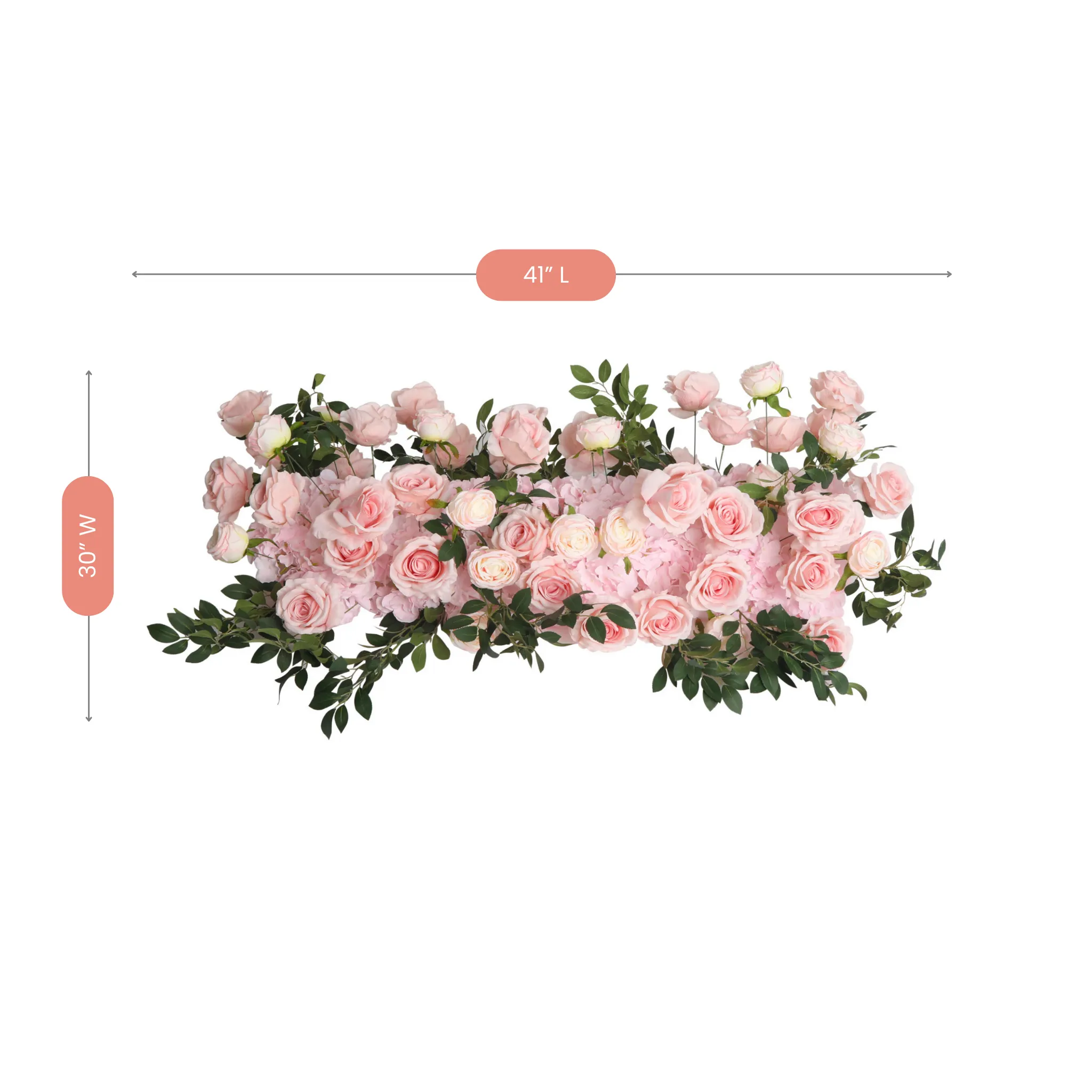 2 pcs/pk Premade Flower Backdrop Arch/Table Runner Decor - Pink