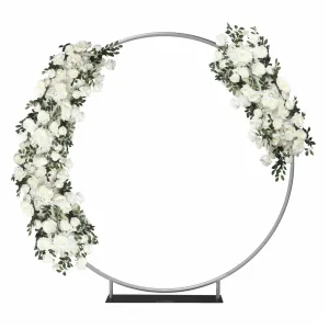 2 pcs/pk Premade Flower Backdrop Arch/Table Runner Decor - White