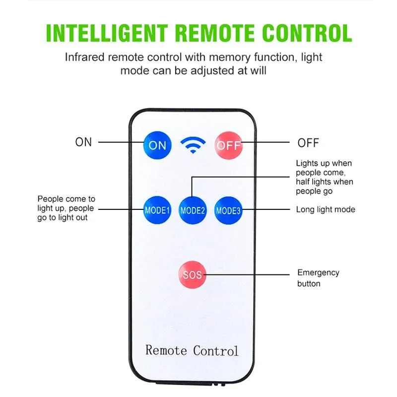 200 LED COB Solar Powered PIR Motion Sensor Security Wall Light With Remote