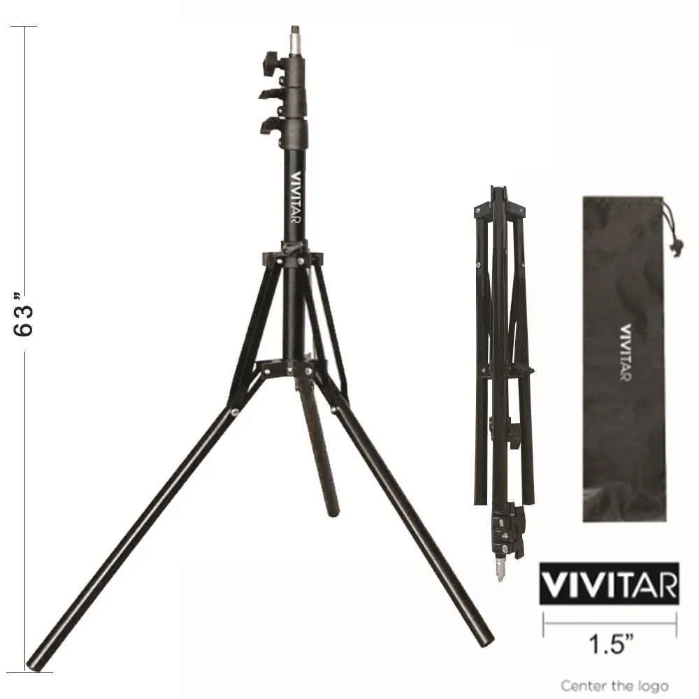 2x Vivitar Fabric LED Light Panel with Remote upto 3000LM for Studio Lighting with 63" Adjustable Light Stands