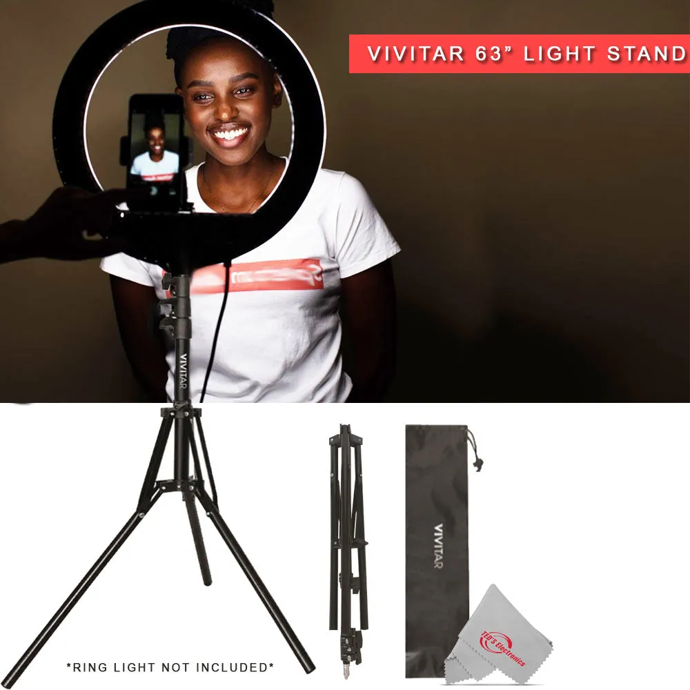 2x Vivitar Fabric LED Light Panel with Remote upto 3000LM for Studio Lighting with 63" Adjustable Light Stands