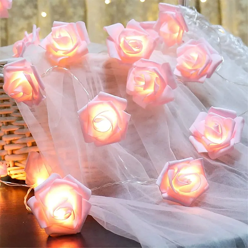 3M 20 LED Simulation Rose Lantern Fairy Lights Romantic Proposal Decoration