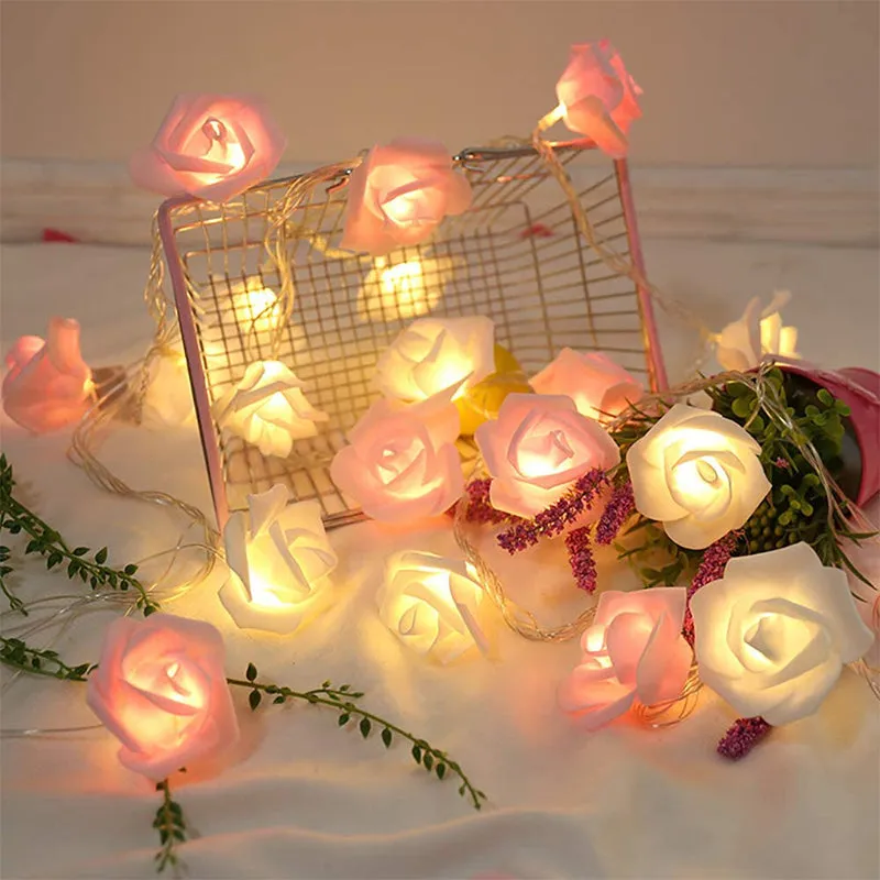 3M 20 LED Simulation Rose Lantern Fairy Lights Romantic Proposal Decoration