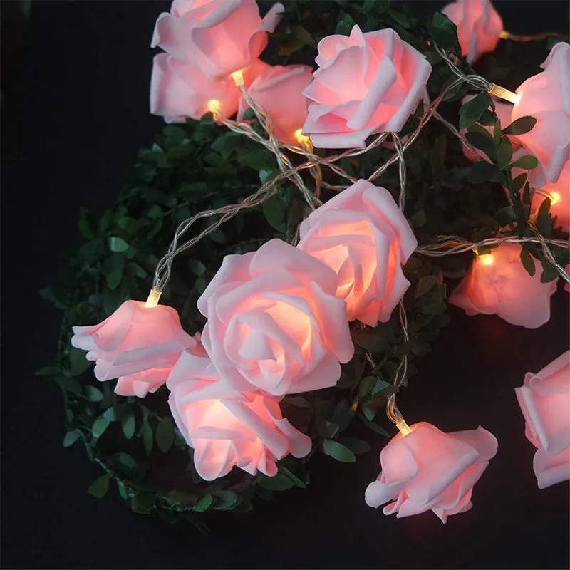 3M 20 LED Simulation Rose Lantern Fairy Lights Romantic Proposal Decoration