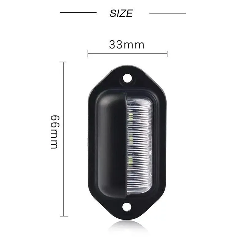 6 LED License Plate Lights for Car Truck RV Trailer Van Universal License Taillight Waterproof Rear Lamp 12V