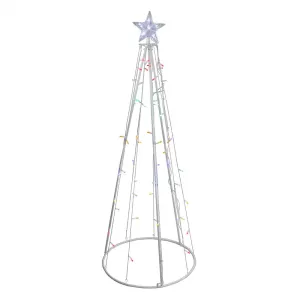 6' Pure White LED Lighted Outdoor Christmas Cone Tree Yard Art Decoration