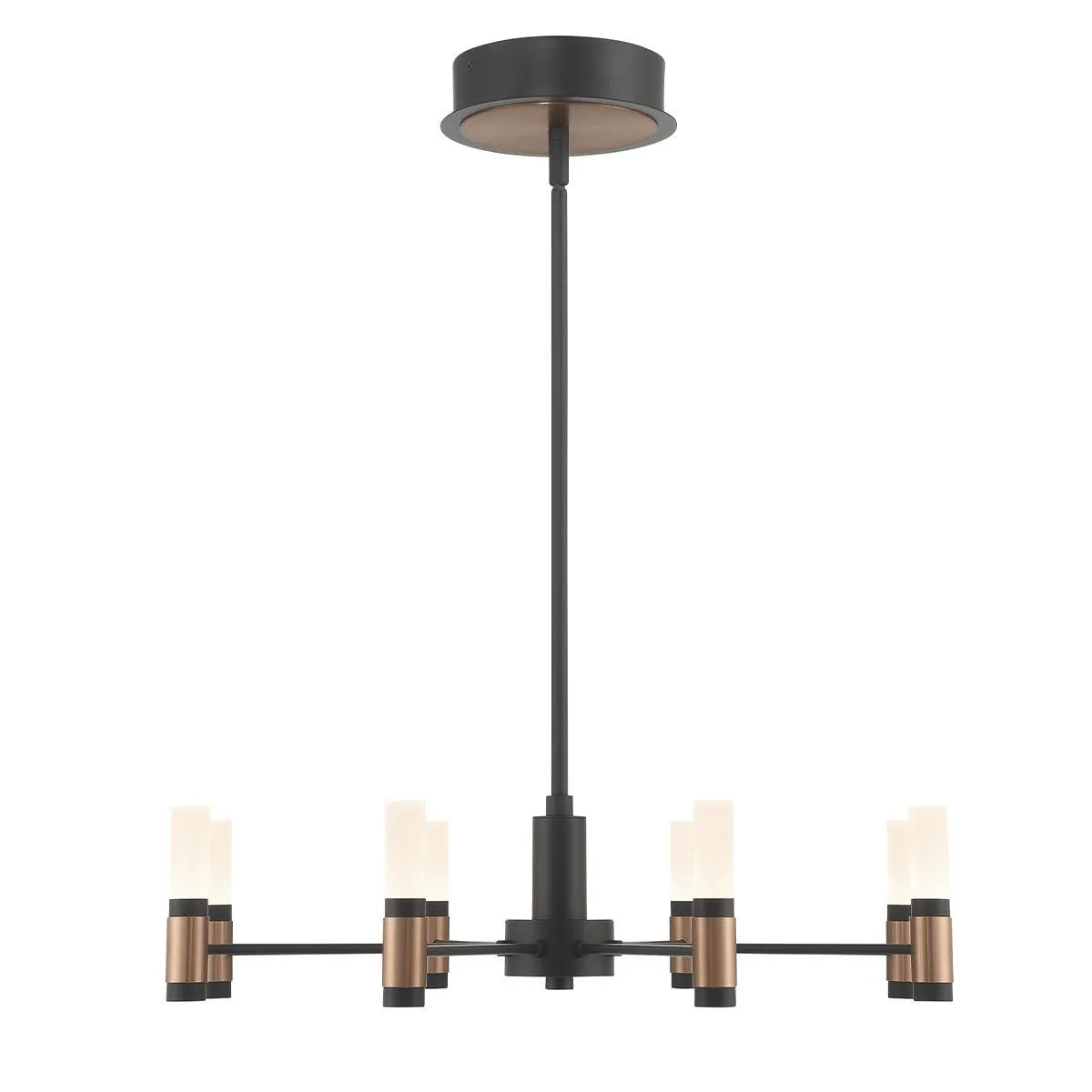 Albany 8 Lights 24 in. LED Chandelier Black & Brass Finish