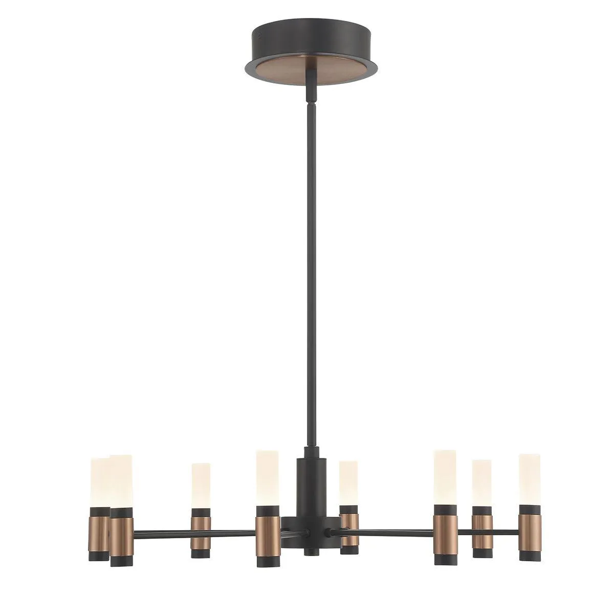 Albany 8 Lights 24 in. LED Chandelier Black & Brass Finish