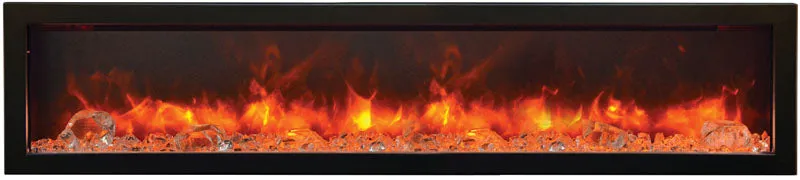 Amantii 50” BI Slim OD Electric Fireplace W/ Black Steel Surround