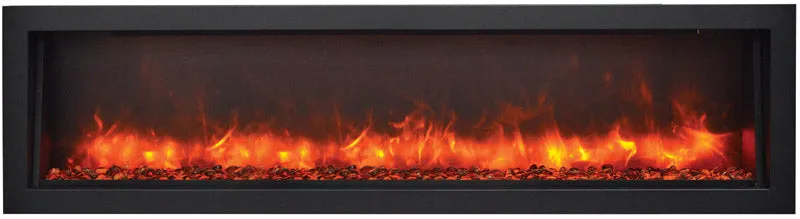 Amantii 50” BI Slim OD Electric Fireplace W/ Black Steel Surround