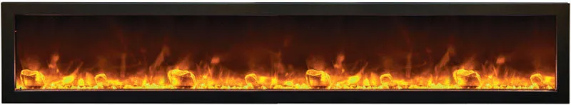 Amantii 50” BI Slim OD Electric Fireplace W/ Black Steel Surround