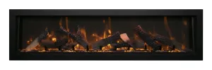 Amantii Deep OD 88” Built In Electric Fireplace W/Black Steel Surround