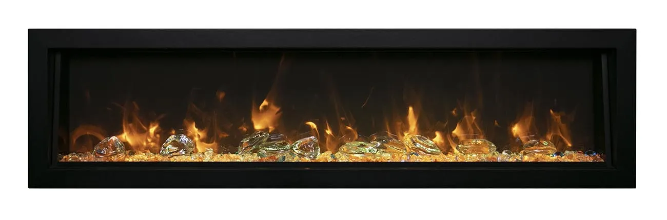 Amantii Deep OD 88” Built In Electric Fireplace W/Black Steel Surround