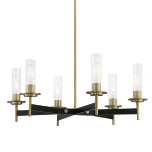 Baldwin Park 27 In. 6 Lights Chandelier Black & brass Finish