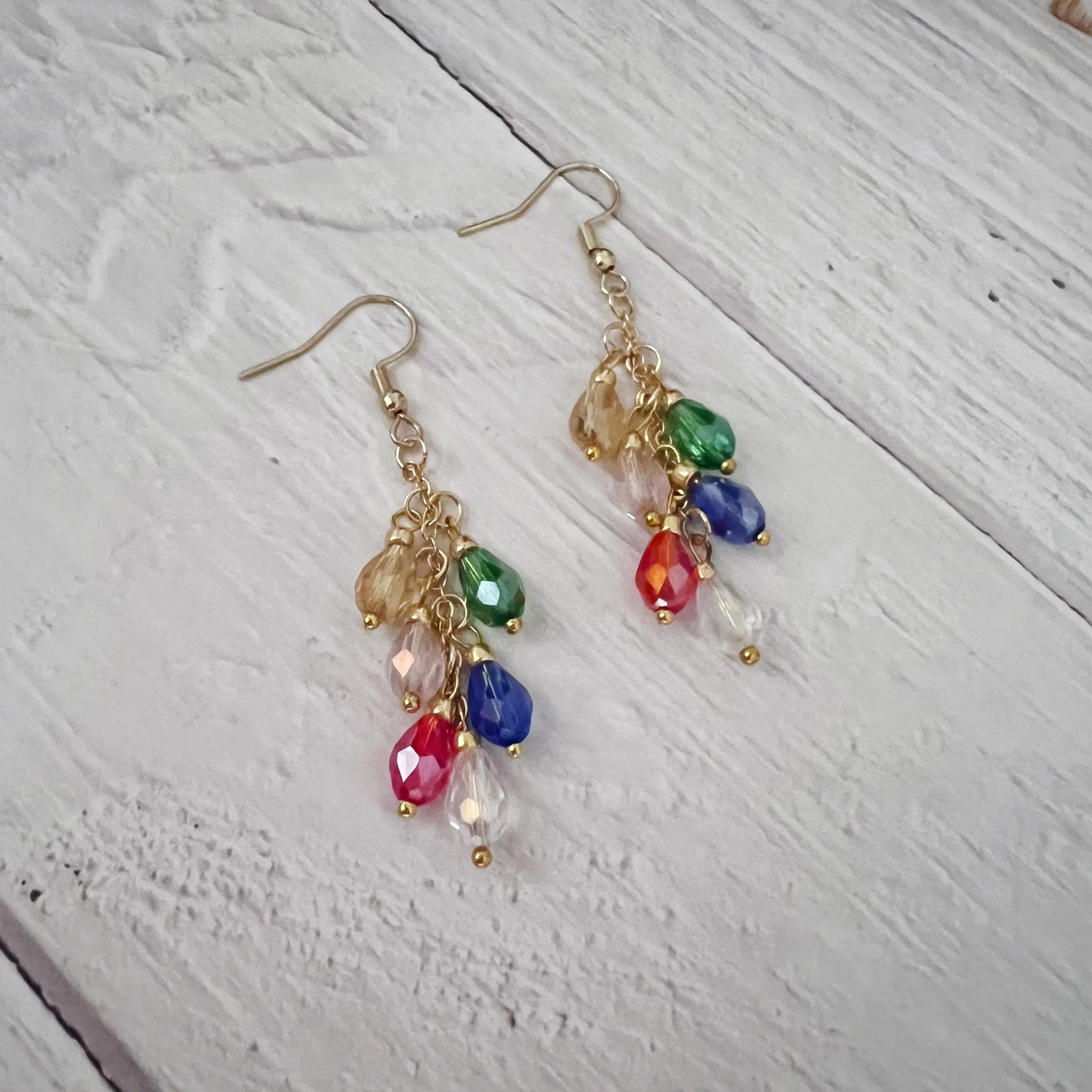 Beaded Christmas Light Earrings