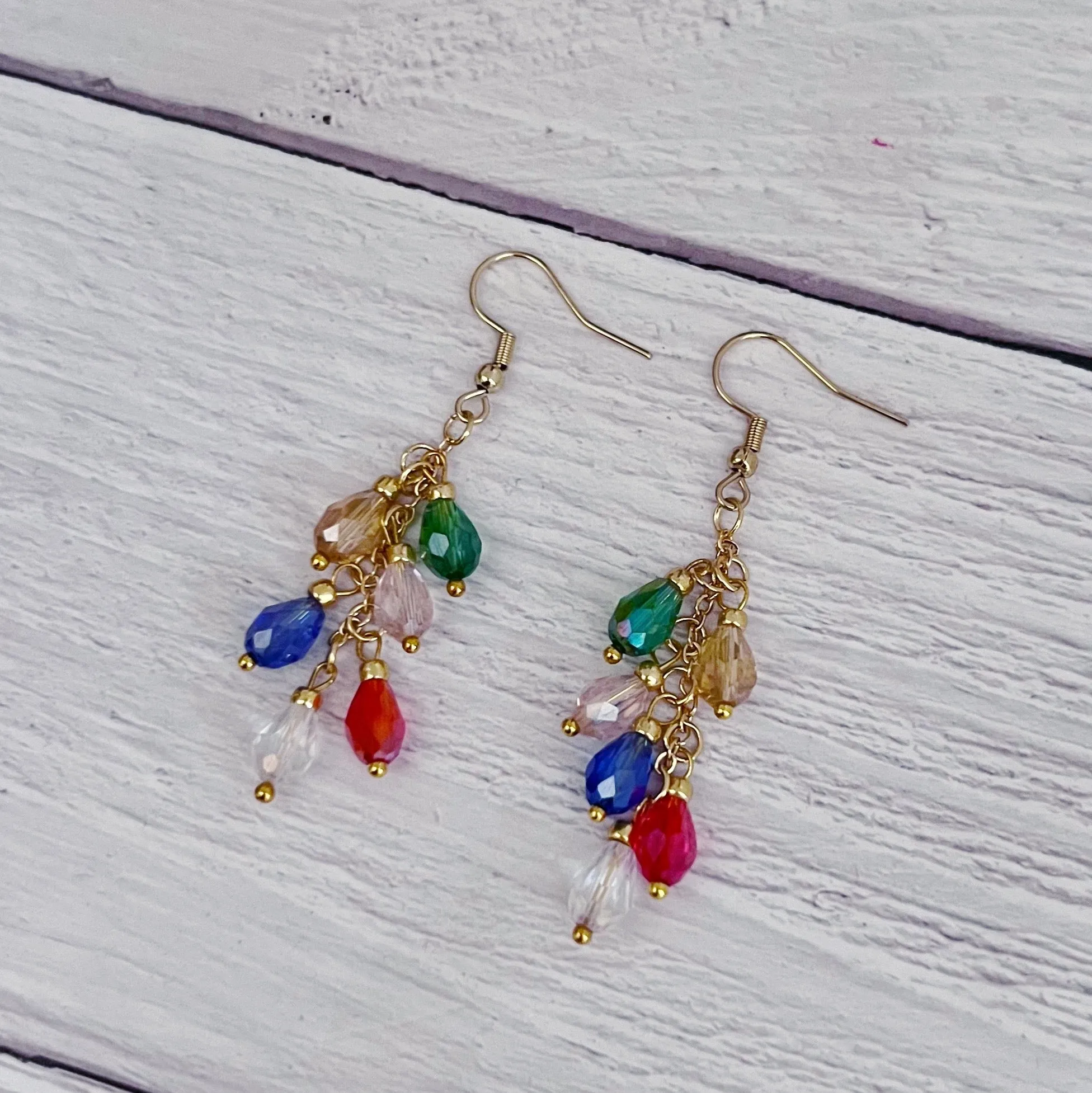 Beaded Christmas Light Earrings