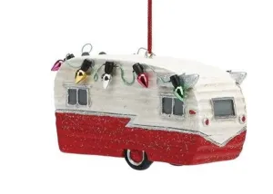 Big Sky Carvers Retro Vehicle Village Car Ornament, Travel Trailer