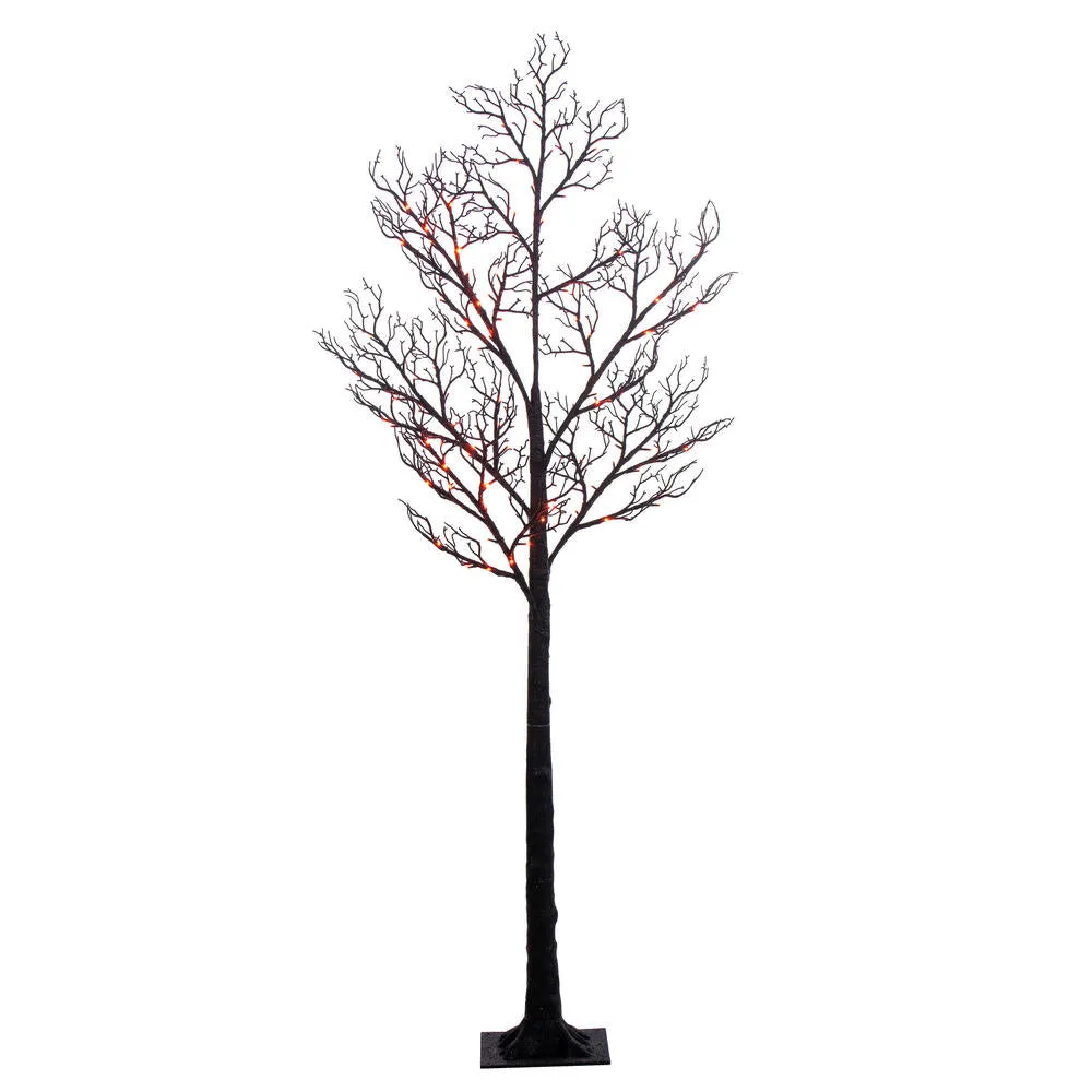 Black Twig Tree - Purple/Orange Lights 6'