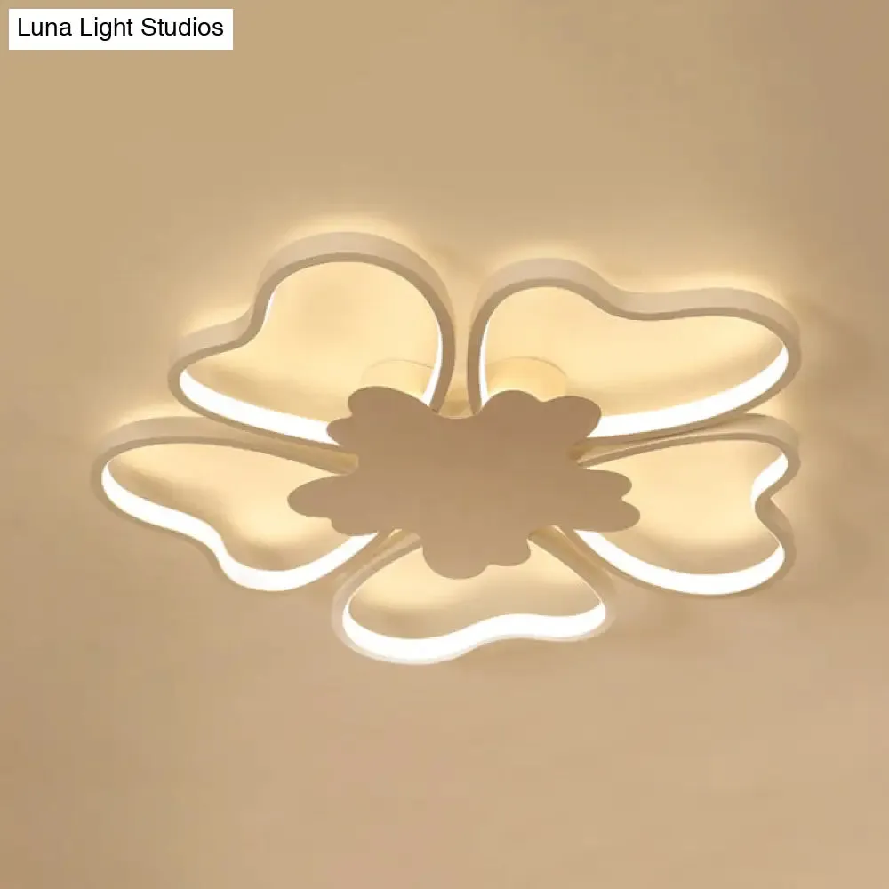 Blossom Shape Ceiling Mount Light - Kid-Friendly LED Lamp for Foyer - White Acrylic Design