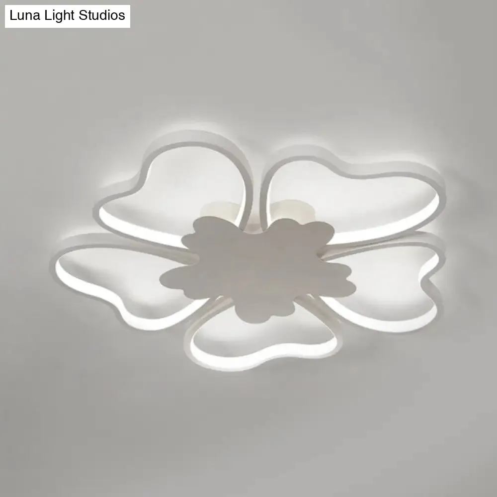 Blossom Shape Ceiling Mount Light - Kid-Friendly LED Lamp for Foyer - White Acrylic Design