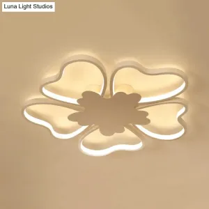 Blossom Shape Ceiling Mount Light - Kid-Friendly LED Lamp for Foyer - White Acrylic Design