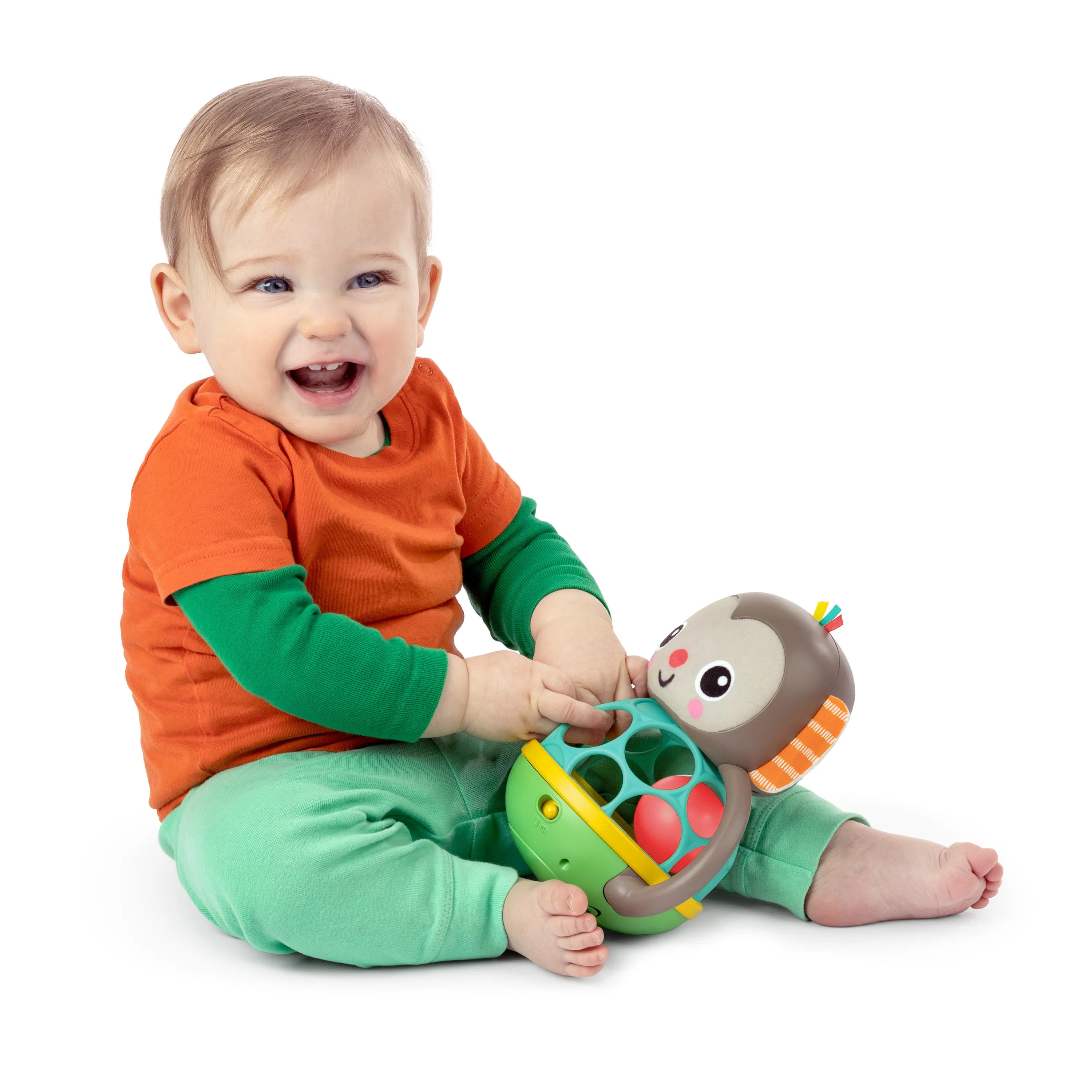 Bright Starts Grab & Giggle Monkey Multi-Sensory Toy, Unisex, 6 Months 