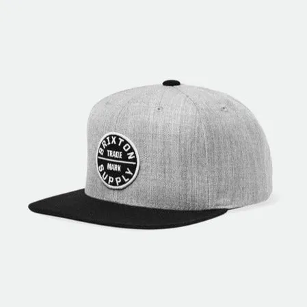 Brixton Oath III Snapback - Light Heather Grey / Black