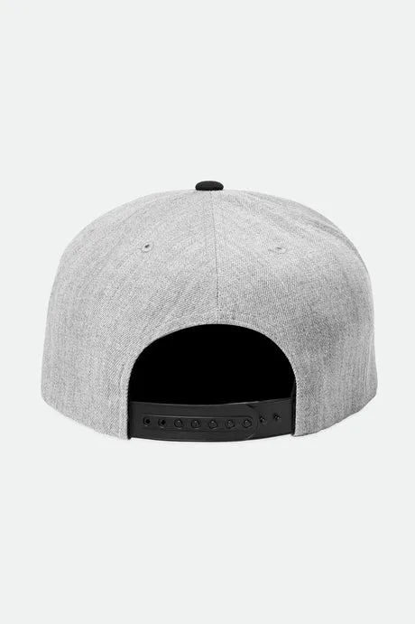 Brixton Oath III Snapback - Light Heather Grey / Black