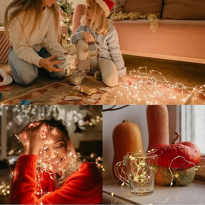 Bulk 4 Packs 33FT 100 LED Fairy Lights Battery Operated with Remote & Timer Waterproof Christmas Holiday Wholesale