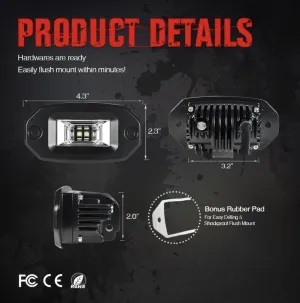 Cali Raised LED - 20W Flood Flush Mount LED Pod