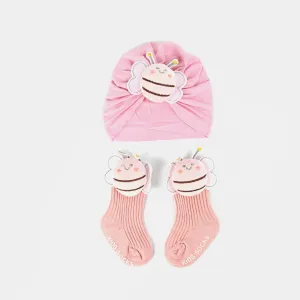 Cap socks Set Butterfly Pink 9M 