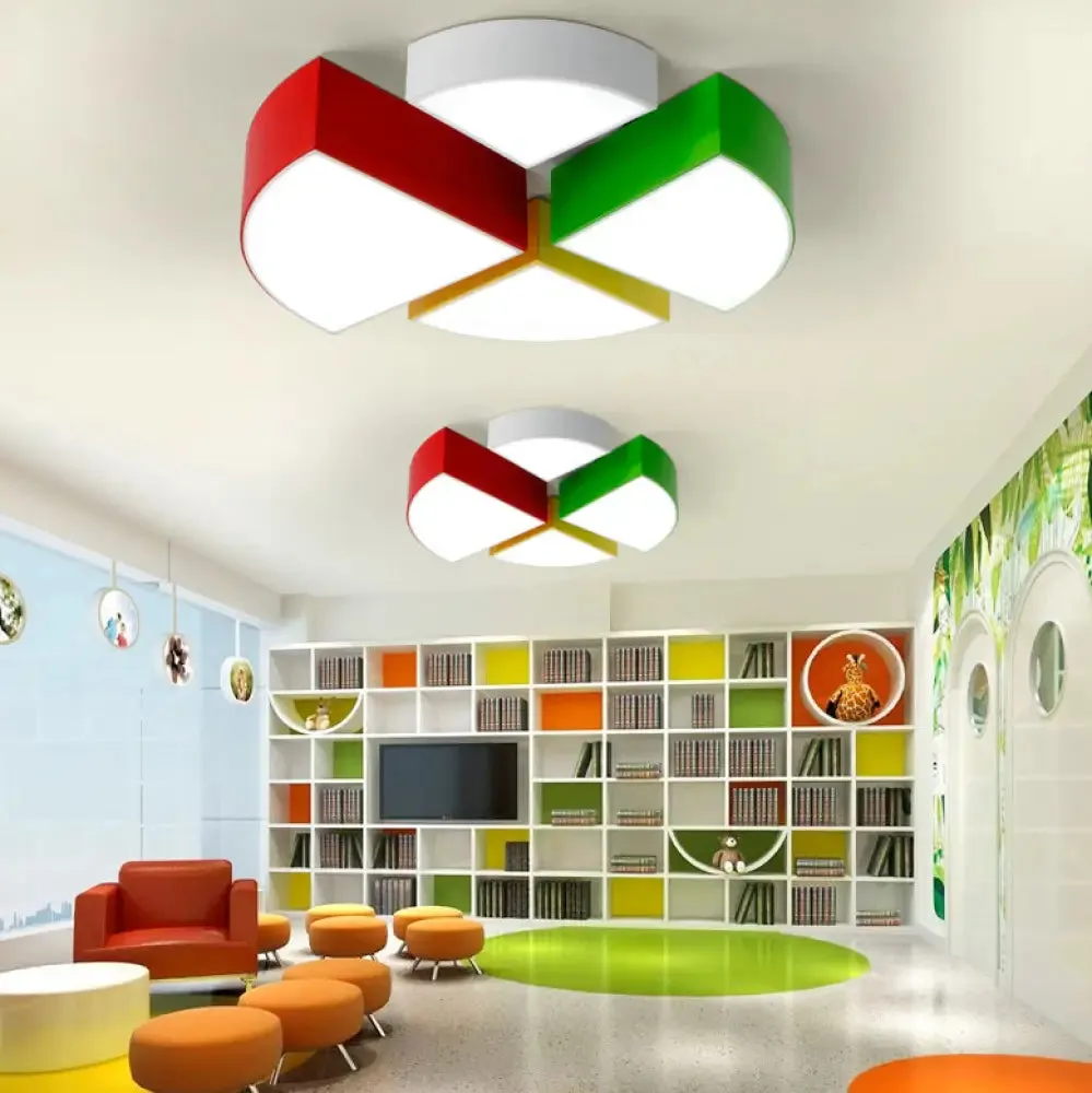 Cartoon LED Tangram Flush Mount Ceiling Light for Living Room - Acrylic Fixture