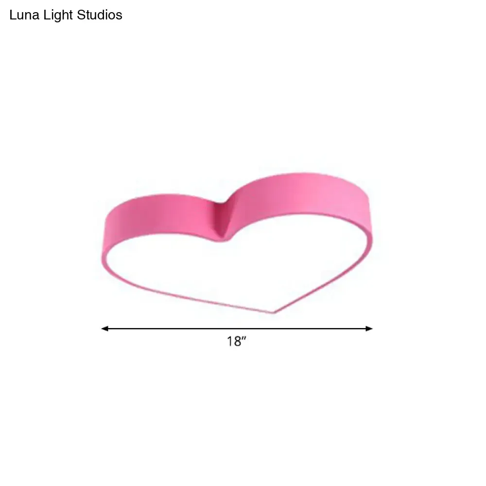 Cartoon Loving Heart LED Flush Mount Light with Romantic Acrylic Design - Flush Ceiling Light for Bedrooms