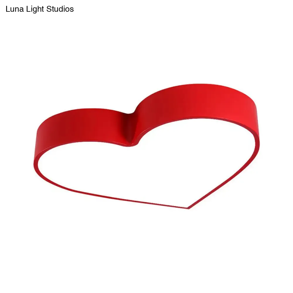 Cartoon Loving Heart LED Flush Mount Light with Romantic Acrylic Design - Flush Ceiling Light for Bedrooms