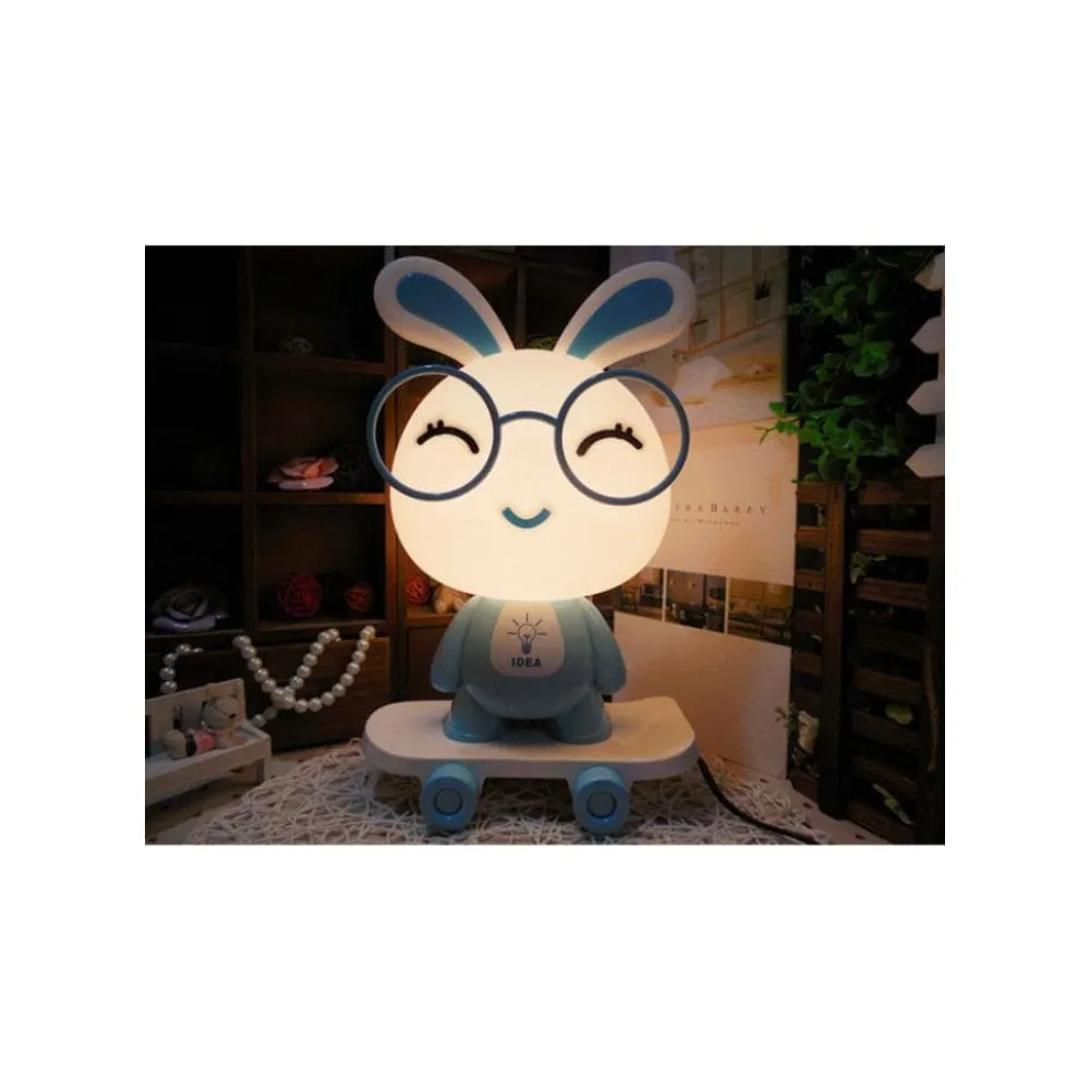 Children's Dimming Cartoon Bunny Table Lamp Warm Light Pupils Eye Protection LED Plug-in Bedside Bedroom Lamp