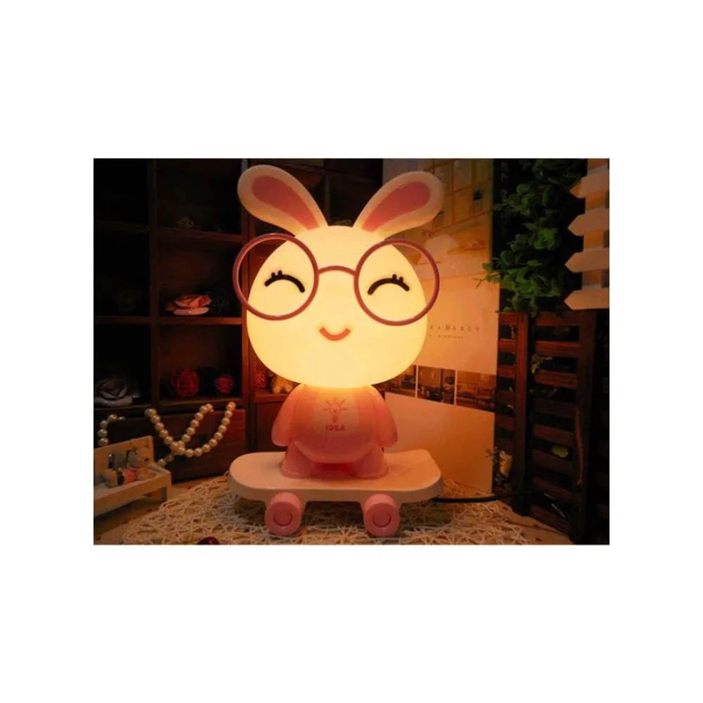 Children's Dimming Cartoon Bunny Table Lamp Warm Light Pupils Eye Protection LED Plug-in Bedside Bedroom Lamp