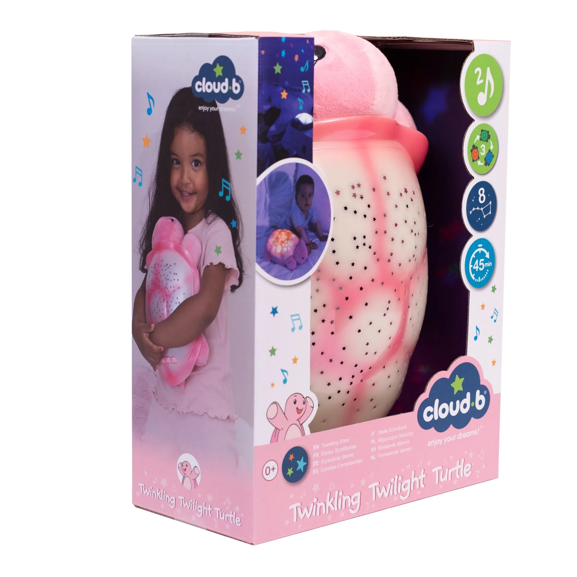 Cloud b -Twinkling Twilight Turtle | Pink Star Projector Nightlight with Soothing Sounds