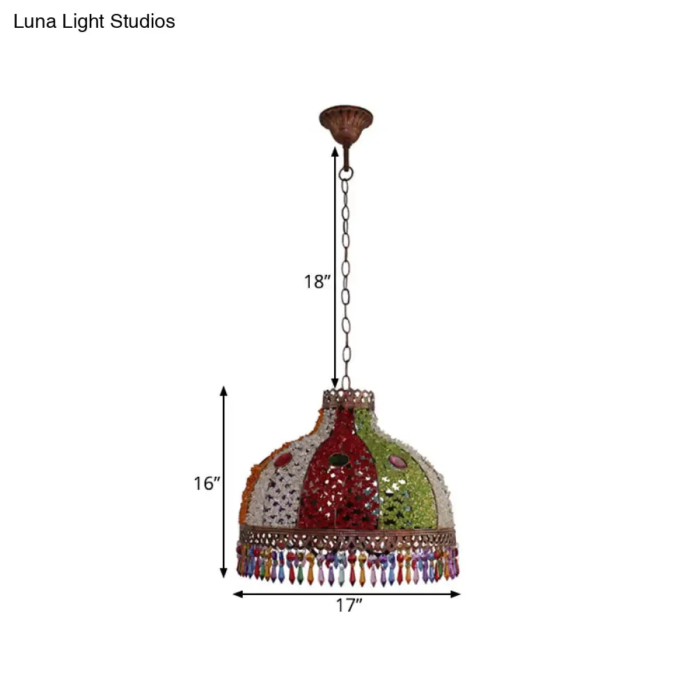 Colorful Metal Pendant Chandelier with Multiple Bulb Options, 14.5"/17"/23.5" Width