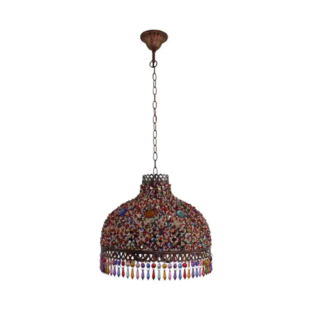 Colorful Metal Pendant Chandelier with Multiple Bulb Options, 14.5"/17"/23.5" Width