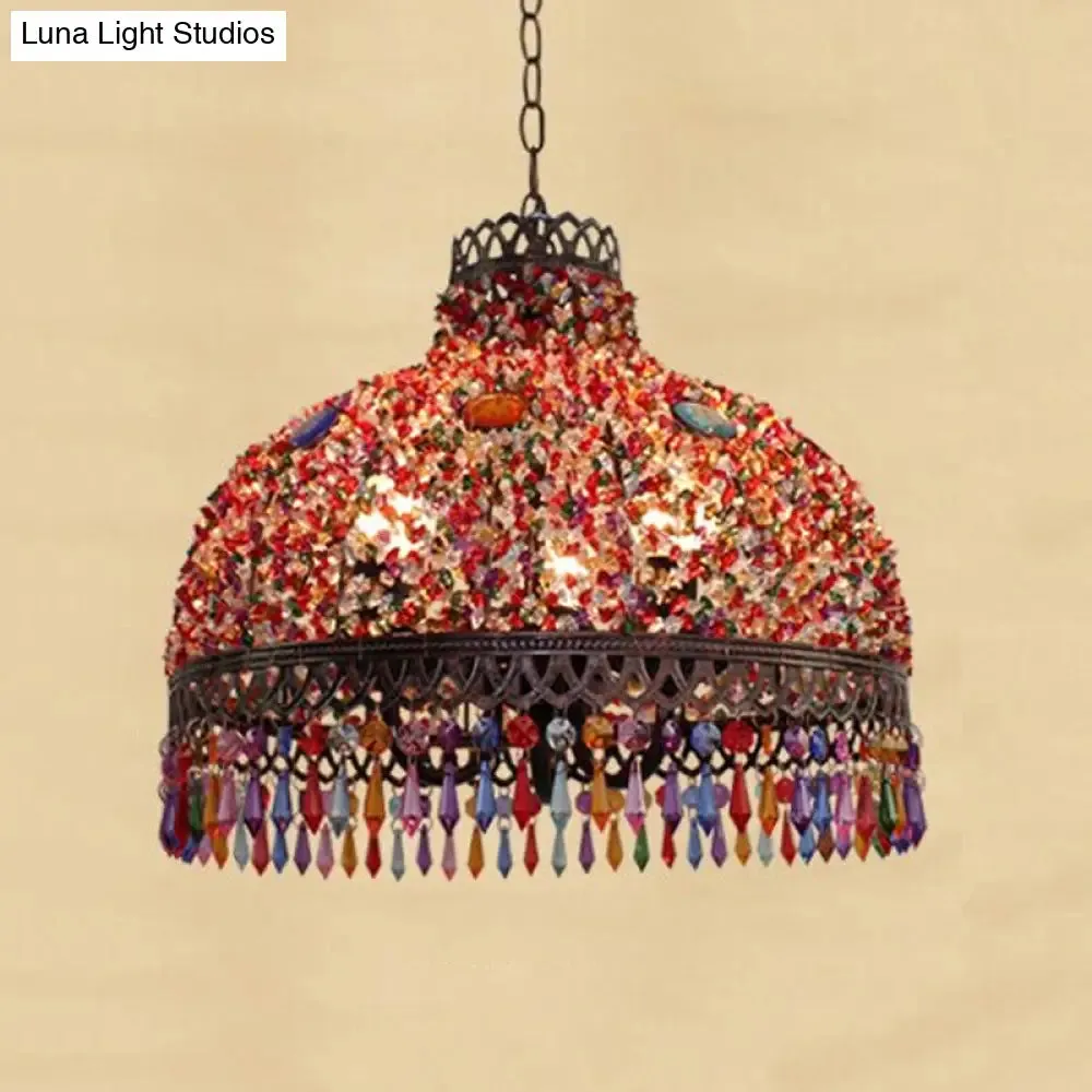 Colorful Metal Pendant Chandelier with Multiple Bulb Options, 14.5"/17"/23.5" Width